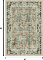 RUGGABLE x Morris & Co Washable Area Rug – Pimpernel Vintage Green 4x6, Stain-Resistant, Non-Slip – Medium Machine Washable Rugs for Living Room, Bedroom, Hallway, Entryway & Office–with Standard Pad