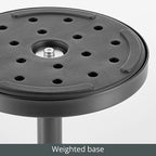 mDesign Glass Top Side/End Drink Table - Small Modern Round Accent Metal Nightstand Furniture for Living Room, Dorm, Home Office, and Bedroom - 9" Round - Smoke Gray/Black
