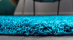 Unique Loom Solid Shag Collection Area Rug (2' 7" x 10' Runner Turquoise)