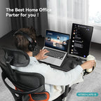 Newtral Ergonomic Office Chair with Fully Adaptive Lumbar Support, 136°Tilt Function, Computer Desk Chair with Soft 4D Armrest, Adjustable Headrest (Supreme with Laptop Tray, Black)