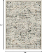 RUGGABLE Washable Vintage Area Rug – Sarrah Sage 9x12, Stain-Resistant, Non-Slip – Large Machine Washable Rugs for Living Room, Bedroom, Hallway, Entryway & Office–with Standard Pad