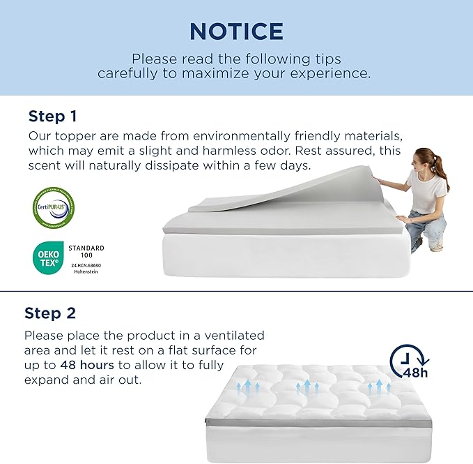 Bedsure 4 Inch Memory Foam Mattress Topper Twin Size, Dual Layer 2.5 Inch Gel Memory Foam & 800 GSM Waterproof Pillow Top Cooling Mattress Pad with 8-21 Inch Deep Pocket (Twin, 39x75 Inches)