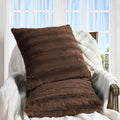 Cheer Collection Faux Fur Throw Pillows - Decorative Pillows for Couch, Bed Throw Pillows, Chocolate Accent Pillows for Bedroom or Living Room Aesthetic, Set of 2 Furry Throw Pillows, 22" x 22"