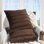 Cheer Collection Faux Fur Throw Pillows - Decorative Pillows for Couch, Bed Throw Pillows, Chocolate Accent Pillows for Bedroom or Living Room Aesthetic, Set of 2 Furry Throw Pillows, 22" x 22"