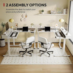 SANODESK 71" L Shaped Standing Desk with 4 Drawers, Height Adjustable Stand up Desk, Corner Gaming Desk with Monitor Stand, White Frame/White Top