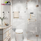 YACVCL 4-Piece Matte Black Bathroom Hardware Accessories Set, Bath Towel Bar Set SUS304 Stainless Steel, Round Towel Racks for Bathroom Wall Mounted