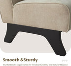 Armless Set of 2 Accent Chair,Modern Comfy Upholstered Living Room Chairs with Wooden Legs& Pillows,Lounge Sofa Side Chair for Bedroom Farmhouse Reading (Brown, 2 PCS)