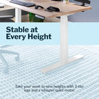 Vari ComfortEdge 48x30 Inch Electric Standing Desk – Height Adjustable Sit Stand VariDesk with Memory Presets, Sloped Edge, 220 LB Capacity + Tool-Free Assembly (Light Wood)