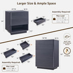 ACCOHOHO Modern Bedroom Set, 3 Pieces Bedroom Furniture Set, Wood 6 Drawer Dresser and Nightstands Set of 2, Chest of Drawers Wide Storage Organizer Cabinet for Bedroom,Black