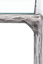 SAFAVIEH Couture Home Collection Jessa Silver Metal/Tempered Glass Top Entryway Living Room Rectangle Console Table (Fully Assembled)