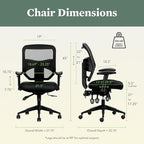 HON Prominent Mesh Ergonomic Office Chair with Adjustable Arms, Back Support, 360° Swivel Task Chair for Computers, Desk, Home Office, ASynchro-Tilt Recline, Black