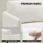 Oversized Accent Chair for Living Room Chairs Reading Arm Chair Comfy Modern Single Sofa Side Chairs with Metal Legs & Soft Cushion for Bedroom, Waiting Room (Polyster Pearl White, Set of 2)