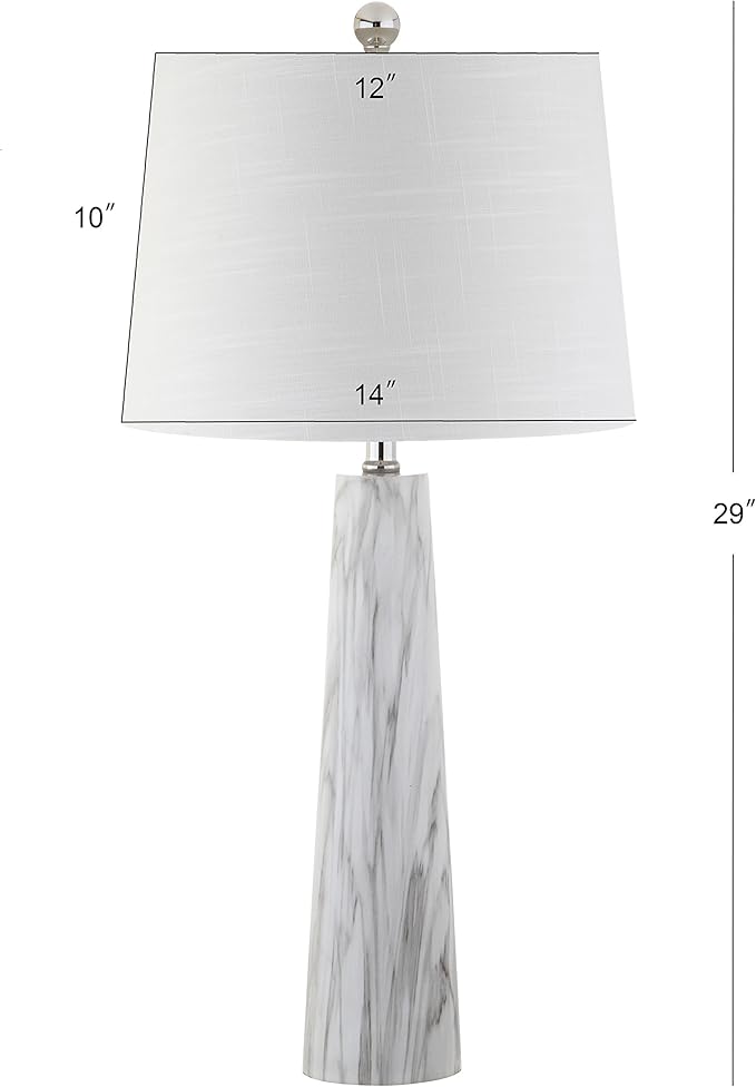JONATHAN Y JYL1002A Bradley 29" Resin LED Table Lamp Modern Contemporary Glam Bedside Desk Nightstand Lamp for Bedroom Living Room Office College Bookcase LED Bulb Included, White/Black