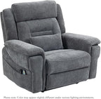 Big Man Power Lift Recliner for Elderly Adults 28 Inch Wide Seat, Oversized Recliner 400 lbs with Heat Massage, Lay Flat Recliner Chair Cup Holder & Wireless Phone Charger, USB Type C Charging