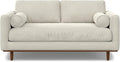 SIMPLIHOME Morrison 72-inch Wide Sofa in Cream White Woven-Blend Fabric, Handcrafted Mid-Century Modern Loveseat for Living Room or Family Room, Single Bench Cushion, Bolster Pillows