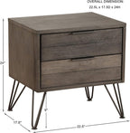 Lexicon Leavitt 2-Drawer Nightstand, Gray