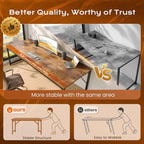 PRAISUN 63 X 29.5 Inch Computer Desk with Deeper Desktop, Gaming Office Writing Work Desk for Home Office, Study, Bedroom, Work from Home, Metal Frame, Rustic Brown