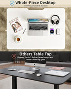 Okin Small Electric Standing Desk, 36" x 24" Whole Piece Height Adjustable Desk, White Sit to Stand Computer Workstation for Home Office