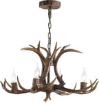 JONATHAN Y JYL6301A Eldora 26" Adjustable Resin Antler 4-Light LED Chandelier, Glam, Rustic,Cottage,Transitional, Dimmable Dining Room, Living Room, Kitchen, Foyer, Bedroom, Brown