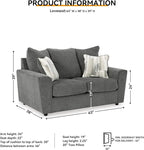 Signature Design by Ashley Stairatt Casual Loveseat with Flared Arms, Gray