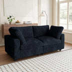Modular Sectional Sofa, 78.74" Oversized Loveseat Sofa, Deep Seat Cloud Couch, 2 Seat Comfy Modular Sofa Couches for Living Room, Plush Couch Cushion Covers Removable, Black