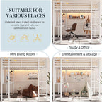 SUNLEI Metal Twin Loft Bed with Desk, Twin Size Loft Bed with 2 Built-in Ladders & Safety Guard, Noise Free for Small Bedroom, Matte White