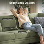 Wanderwell Oversized Modular Sectional Sofa, 8-Seater U Shaped Couches with Movable Ottoman,Corduroy Sectional Couch with Wide and Deep Seats Suitable for Living Room,Bedroom,Apartment (Olive, U-8)