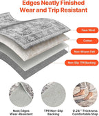 VEVOR 8 x 10 ft Area Rug Large Washable Rug Non-Slip and Tear-Resistant Soft Carpet Pet & Child Friendly Vintage Area Rugs Indoor Mat for Bedroom Living Room Kids Room Entryway Office Gray
