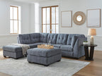 Signature Design by Ashley Marleton Contemporary Left-Arm Facing Tufted 2-Piece Sectional with Chaise and Loose Seat Cushions, Blue