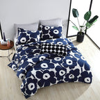 Marimekko - King Duvet Cover Set, Cotton Bedding with Matching Shams & Button Closure, All Season Home Decor (Unikko Indigo, King)