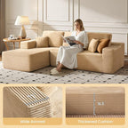 104" Cloud Sectional Couch with Chaise, Boneless L-Shaped Cloud Couch with Deep Seat, Soft Plush Modern Minimalist Sofa, Assembly Free Comfy Sofa for Office Living Room Apartment(Beige, Left Chaise)