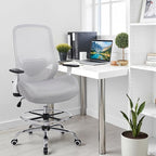 HYLONE 400lbs Drafting Chair,Adjustable High Back Computer Office Chair with Lumbar Support Standing Desk Chair Heavy Duty Big Tall Drafting Stool for Artists with Adjustable Footrest