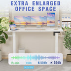 Homall Height Adjustable Electric Standing Desk, Memory Stand up Desk with Headphone Hook, Home Office Desks with Splice Board