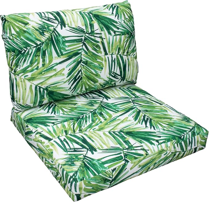 Tommy Bahama Deep Seating Lounge Cushion, 26" X 30" X 4", Coastal Palm Green Leaf