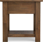 SIMPLIHOME Monroe SOLID ACACIA WOOD 22 inch Wide Square Rustic End Table in Rustic Natural Aged Brown for the Living Room and Bedroom