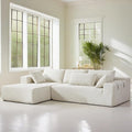 108" Modular Sectional Couch Sofa with L-Shape Chaise, Modern Cloud Comfy Sofa with Deep Seat, Upholstered Couches for Living Room Bedroom, No Assembly Required (Beige Left Facing Chaise)