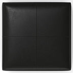 SIMPLIHOME Gabbie 36 inch Wide Contemporary Square Square Coffee Table Storage Ottoman in Midnight Black PU Black Faux Leather, Assembled, for The Living Room, Entryway and Family Room
