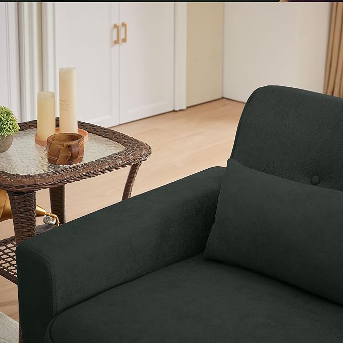 48" Small Loveseat Sofa, Mid Century Modern Love Seat Couch with Back Cushions and Plastic Legs, 2 Seater Couches for Living Room, Bedroom, Small Spaces