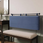 UEV King Headboard Only, Wall Mounted Hanging Upholstered Bed Head Board, Modern Vertical Channel Design of Fine Flannel, Elegant Dark Blue Fluted Headboard for Bedroom (Dark Blue, King Size)