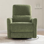 CHITA Power Recliner Chair Swivel Glider, FSC Certified Upholstered Living Room Nursery Reclining Sofa Chair with Lumbar Support, Green