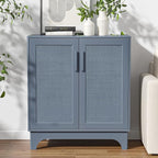 Rattan Cabinet, Sideboard Storage Cabinet with 2 Doors Buffet Cabinet with Adjustable Shelf Large Space, Kitchen Sideboard Buffet for Entryway Hallway