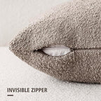 Foindtower Pack of 2 Textured Boucle Throw Pillow Covers Accent Solid Pillow Cases Cozy Soft Decorative Couch Cushion Case for Chair Sofa Bedroom Living Room Home Decor 18x18 Inch Light Taupe