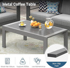 Wisteria Lane 4-Piece Outdoor Patio Furniture Set, Outdoor Sectional Furniture with Upgraded Cushions, Outdoor Conversation Seating Set for Balcony, Garden, Deck, Backyard, Grey