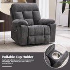 CANMOV Large Power Lift Recliner Chair with Massage and Heat for Elderly Big and Tall People, Overstuffed Wide Recliners with 2 Cup Holders, Side Pocket and USB Port, Dark Grey