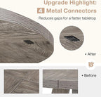Tribesigns Farmhouse Dining Table, 47 Inch Round Dinner Table for 4 (Grey)
