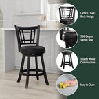 Hillsdale Fairfox 24.5" Wood Swivel Counter Height Stool, Black