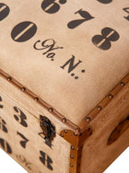 Square Shaped Wood & Leather Handmade Eco-Friendly Brown Seating Box Pouf - Square Shape Box Pouf, 20"x20"x21", Plain Solid Box Pouf, Wood & Leather Box Pouf, Leather Seating Box AH02