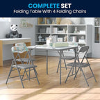 Flash Furniture Mindy Kids 5-Piece Folding Square Table and Chairs Set for Daycare and Classrooms, Children's Activity Table and Chairs Set, Printed