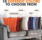 Cheer Collection Faux Fur Throw Pillows - Fall Decorative Throw Pillows for Couch, Bed Throw Pillows, Rust Accent Pillows for Bedroom or Living Room Aesthetic, Set of 2 Furry Throw Pillows, 18”x18”
