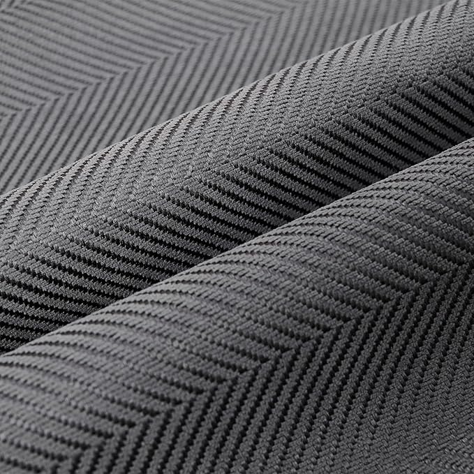 FUTEI Dark Grey Chenille Throw Pillow Covers 12x20 Inch Set of 2,Soft Wide Chevron Textured Lumbar Pillow Cases,Farmhouse Home Decor for Couch Bed Living Room